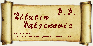 Milutin Maljenović vizit kartica